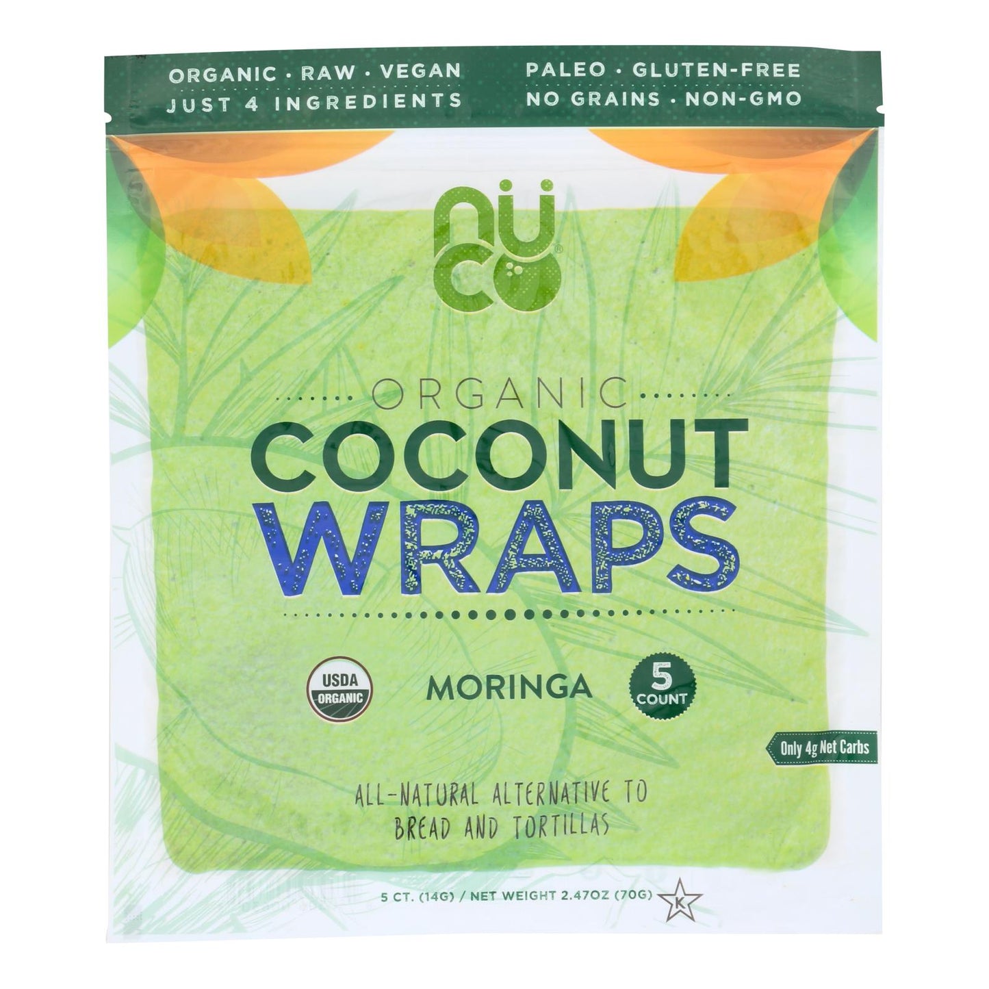 Nuco Organic Coconut Wraps - Case Of 12 - 2.47 Oz