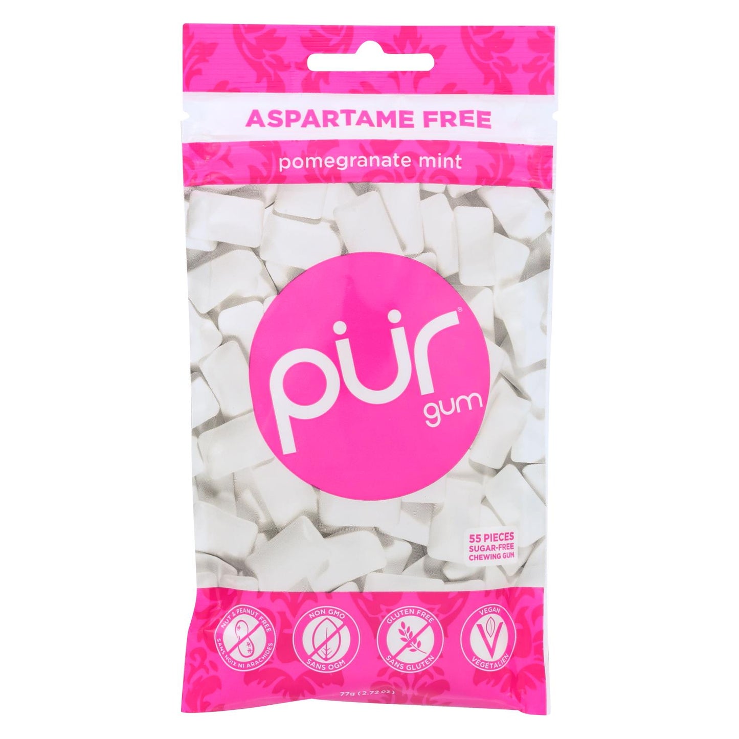 Pur Pomegranate Mint Gum - Case Of 12 - 2.72 Oz