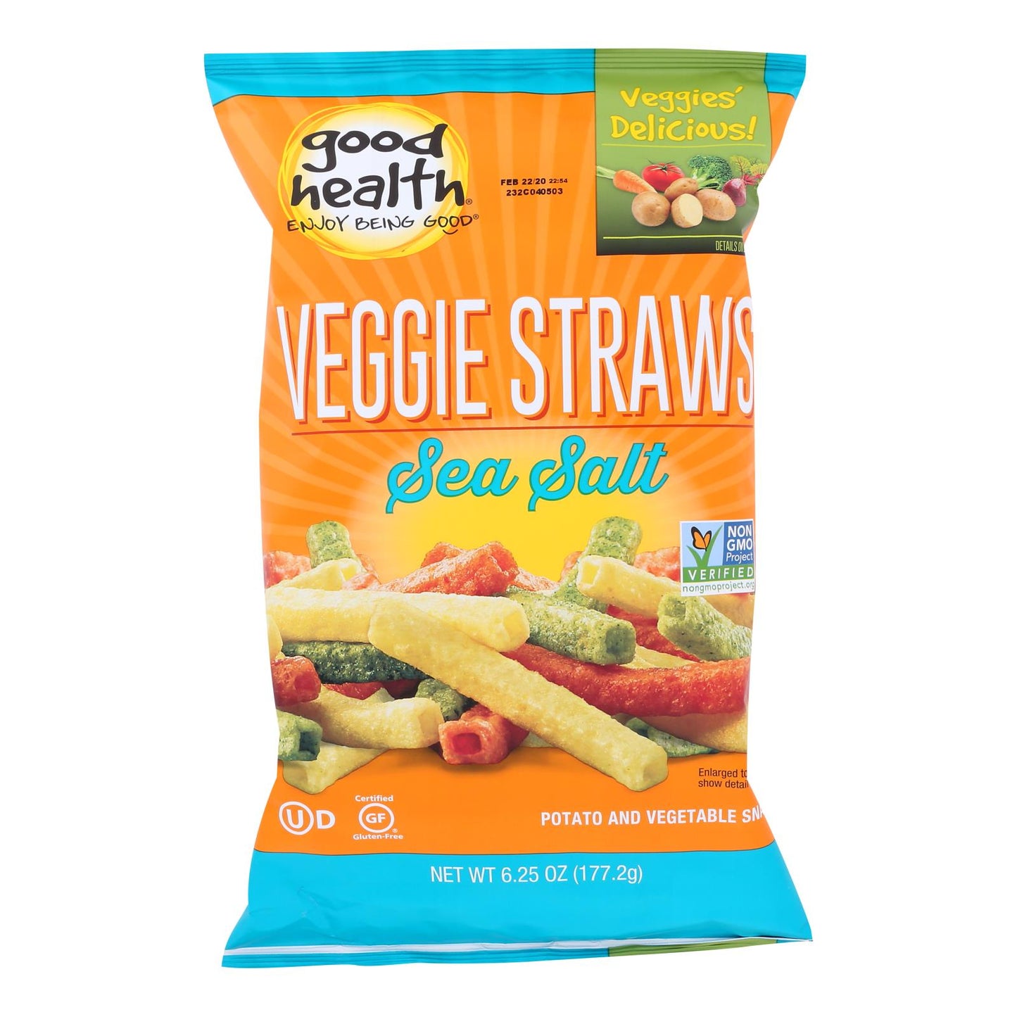 Good Health Sea Salt Veggie Straws - Case Of 10 - 6.25 Oz