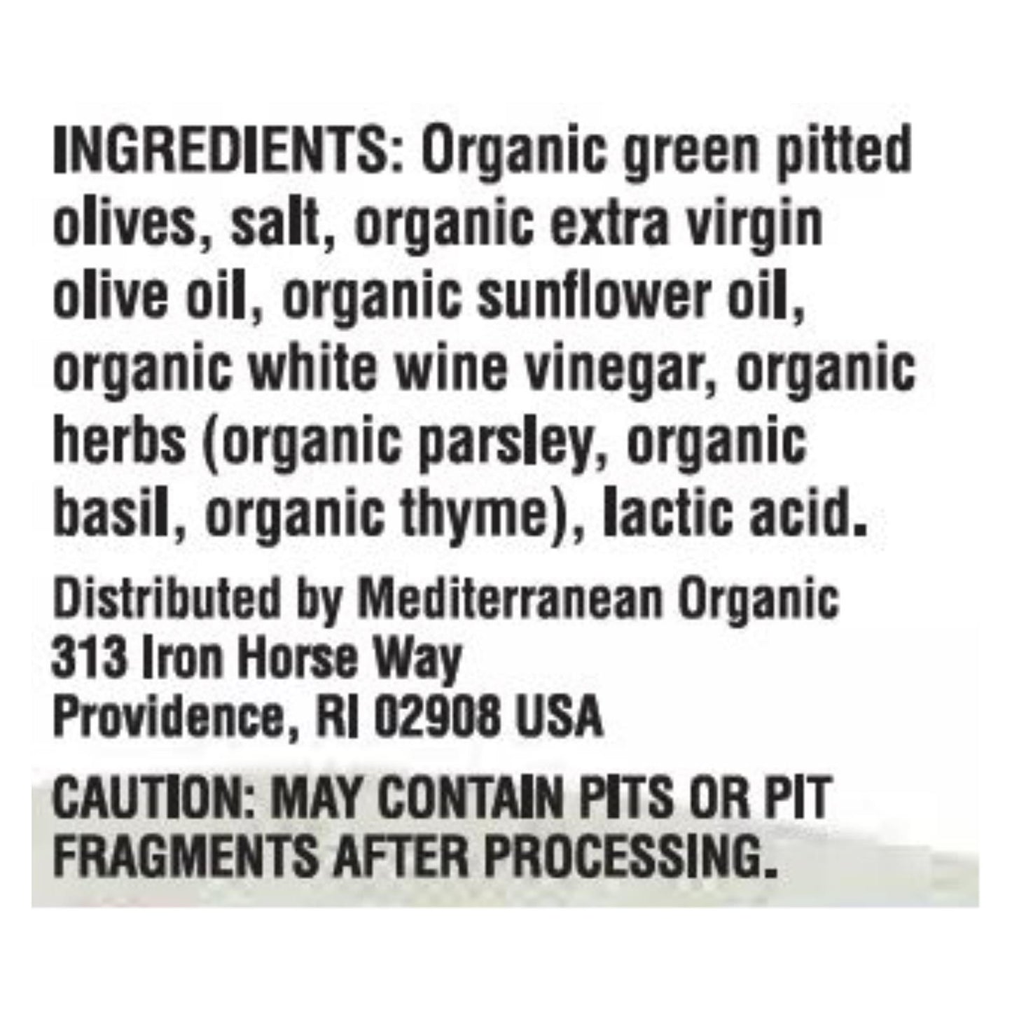 Mediterranean Organic Organic Green Pitted Olives With Herbs - Case Of 12 - 2.5 Oz