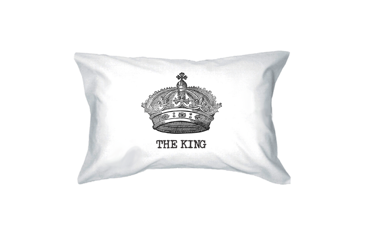 King and Queen Crown Pillow Covers Standard Size 21 x 30 Couple Pillowcases