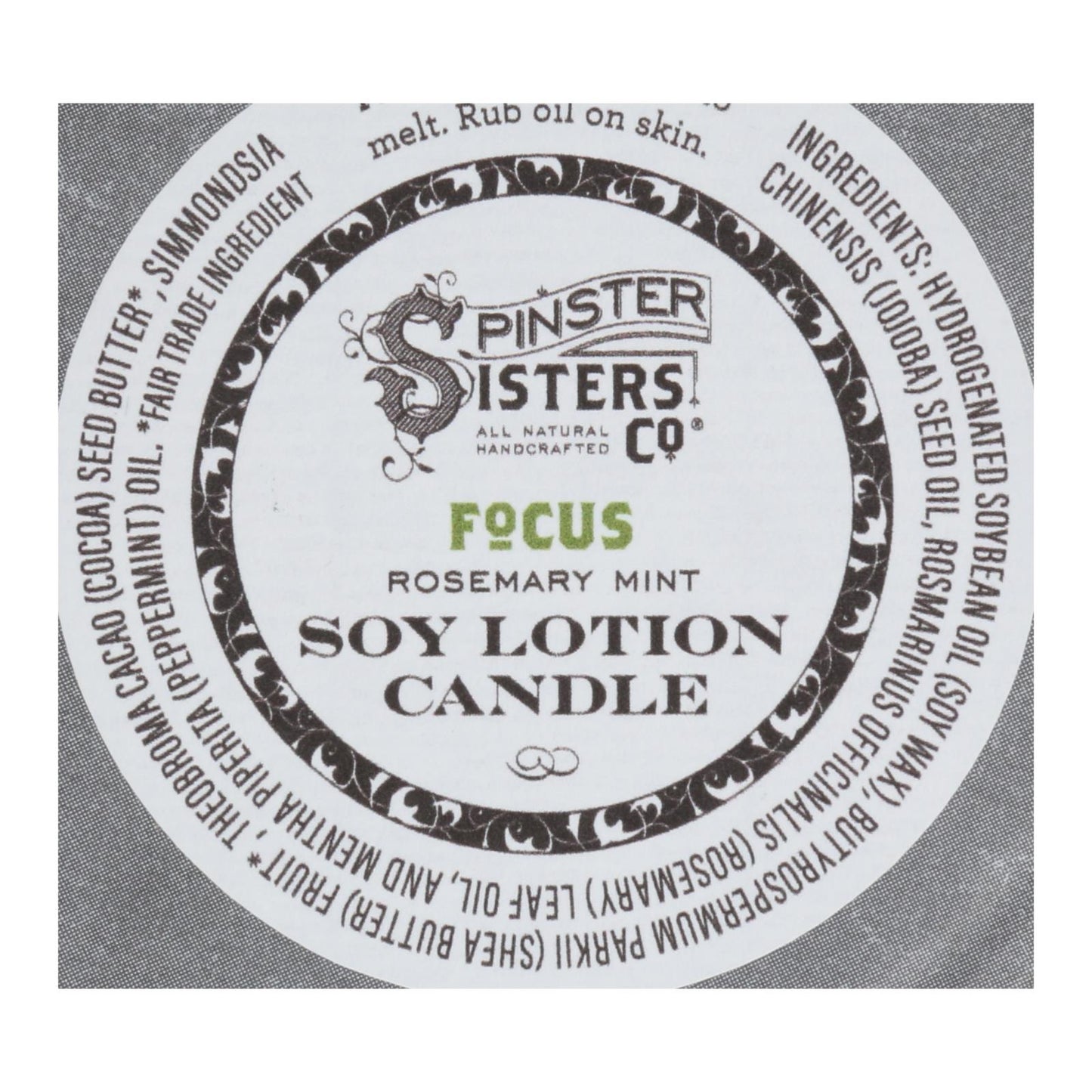 Spinster Sisters Co. - Body Ltn Candle Focus - Case Of 4-6.2 Oz