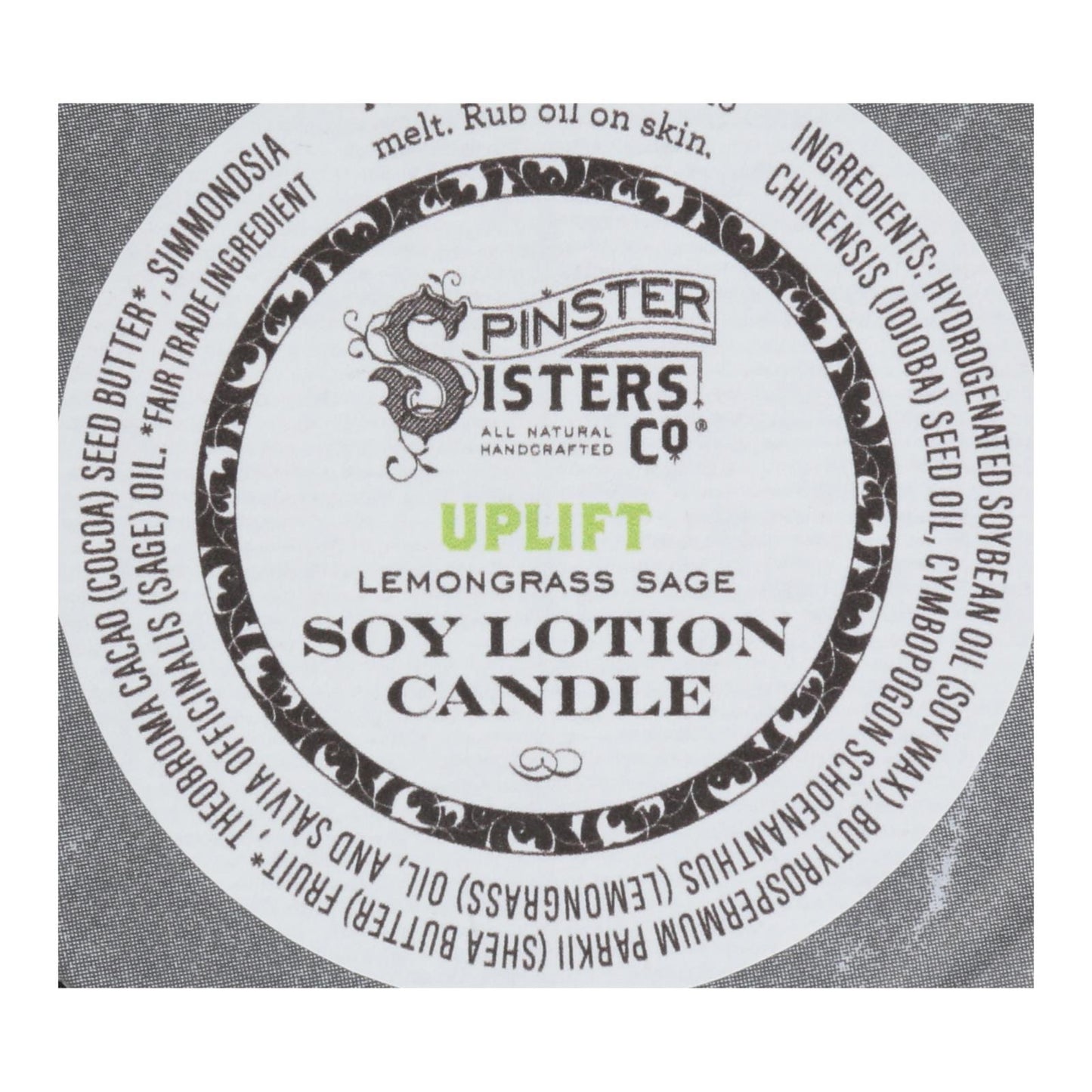 Spinster Sisters Co. - Body Ltn Candle Uplift - Case Of 4-6.2 Oz