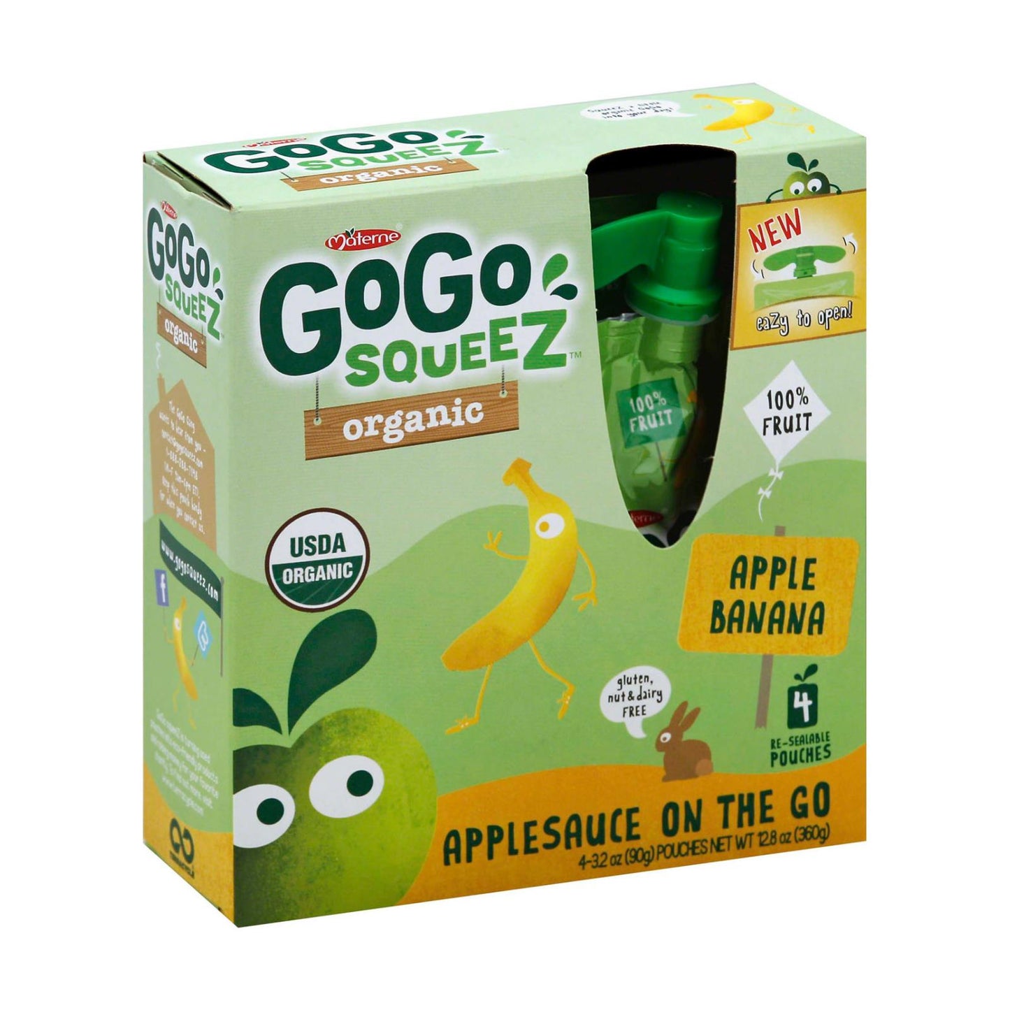 Gogo Squeeze Applesauce - Apple Banana - Case Of 12 - 3.2 Oz.