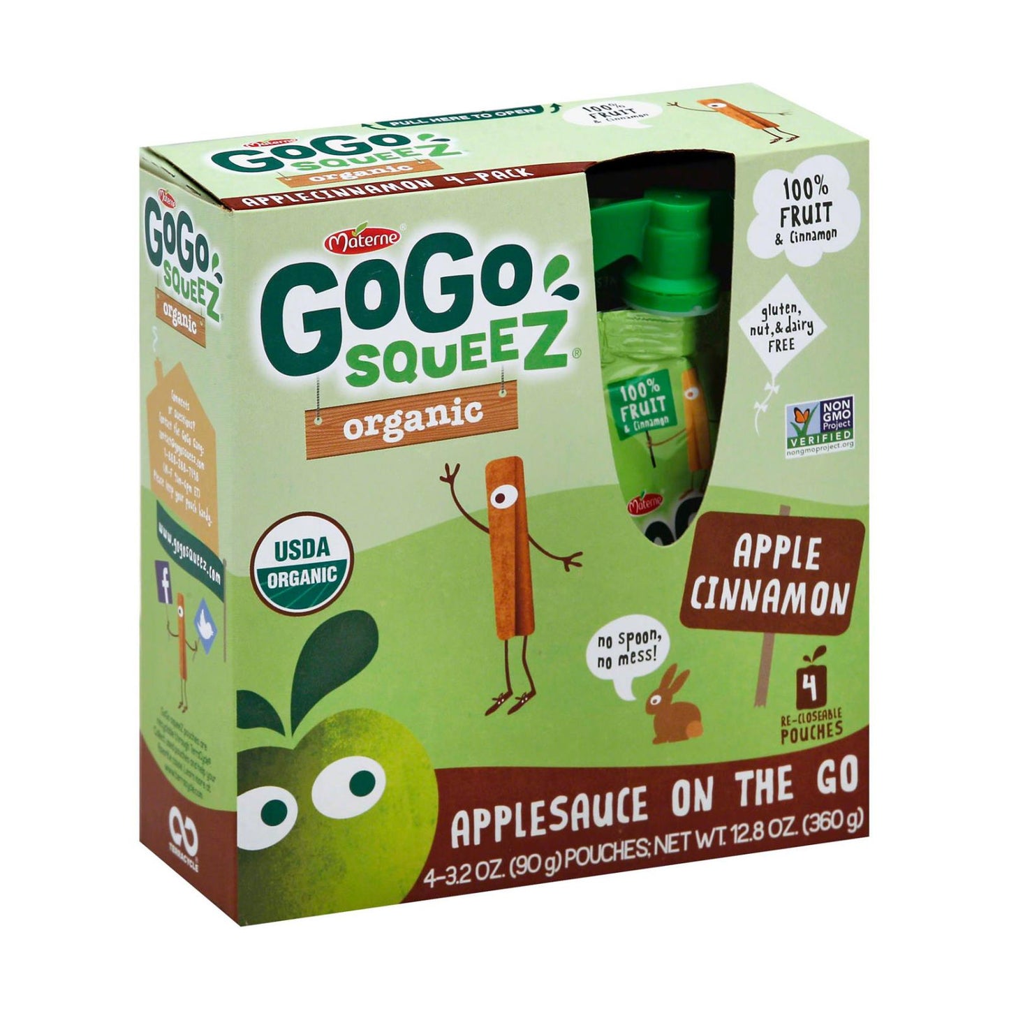 Gogo Squeeze Applesauce - Apple Cinnamon - Case Of 12 - 3.2 Oz.