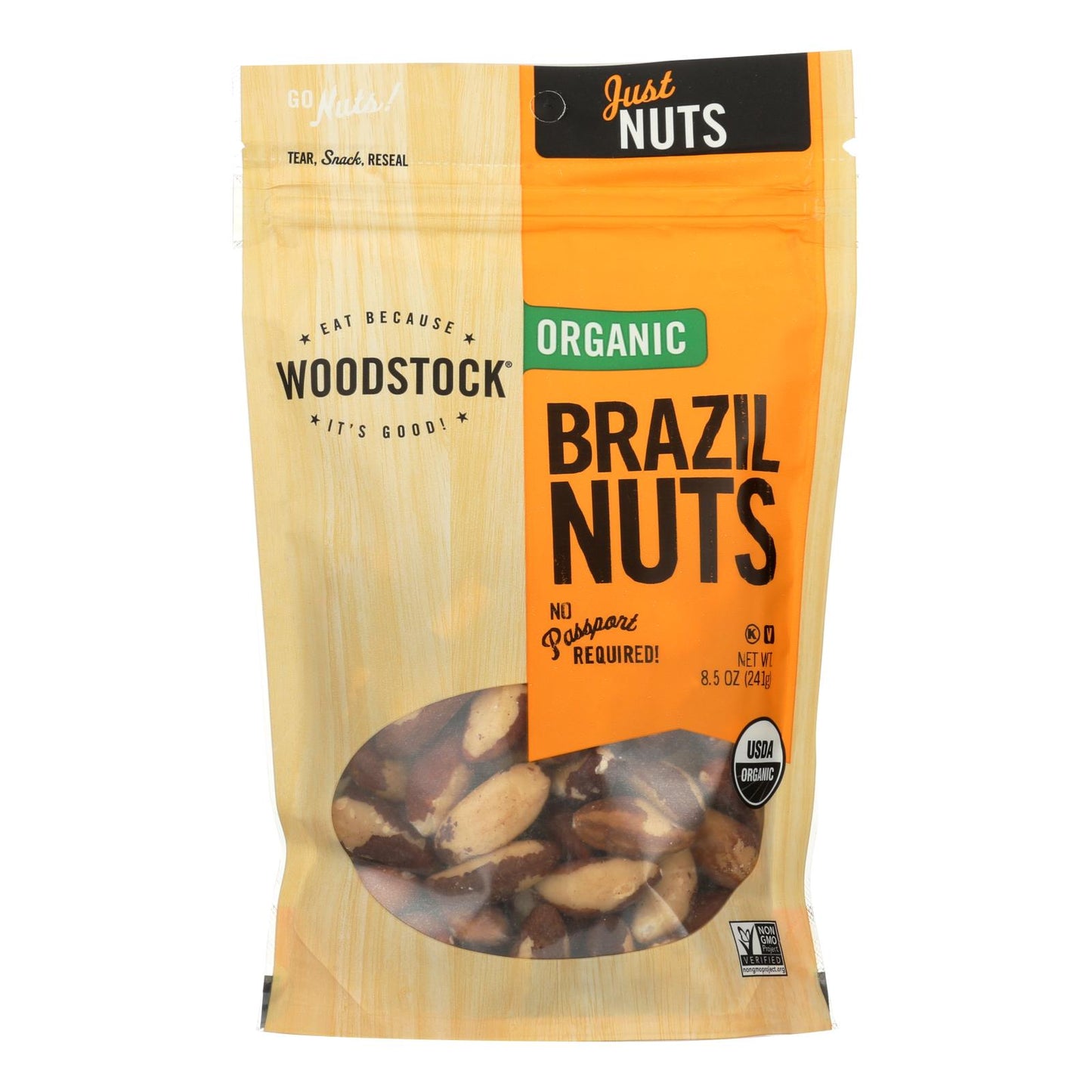 Woodstock Organic Brazil Nuts - Case Of 8 - 8.5 Oz