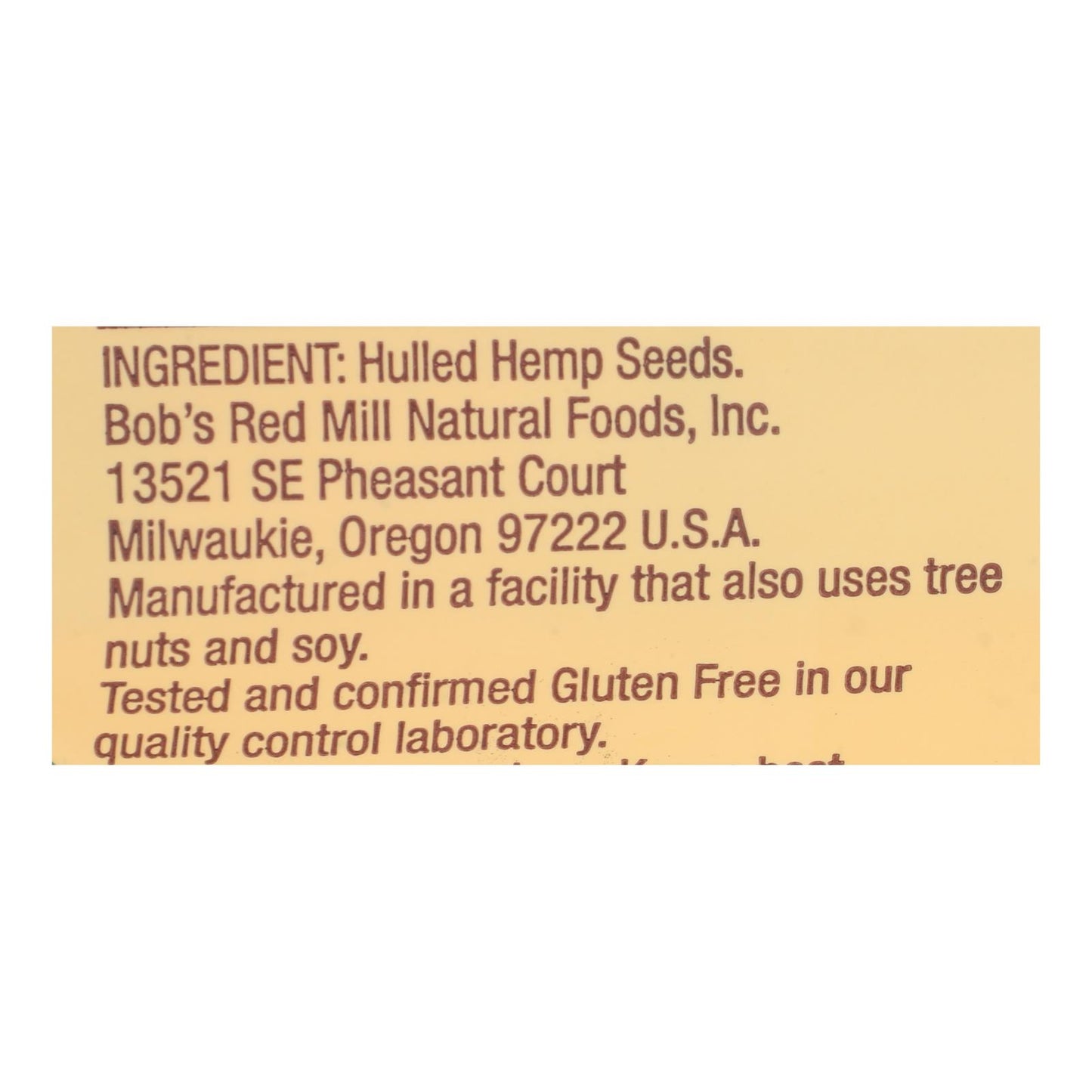 Bob's Red Mill - Seeds Hemp Hulled - Case Of 5-8 Oz