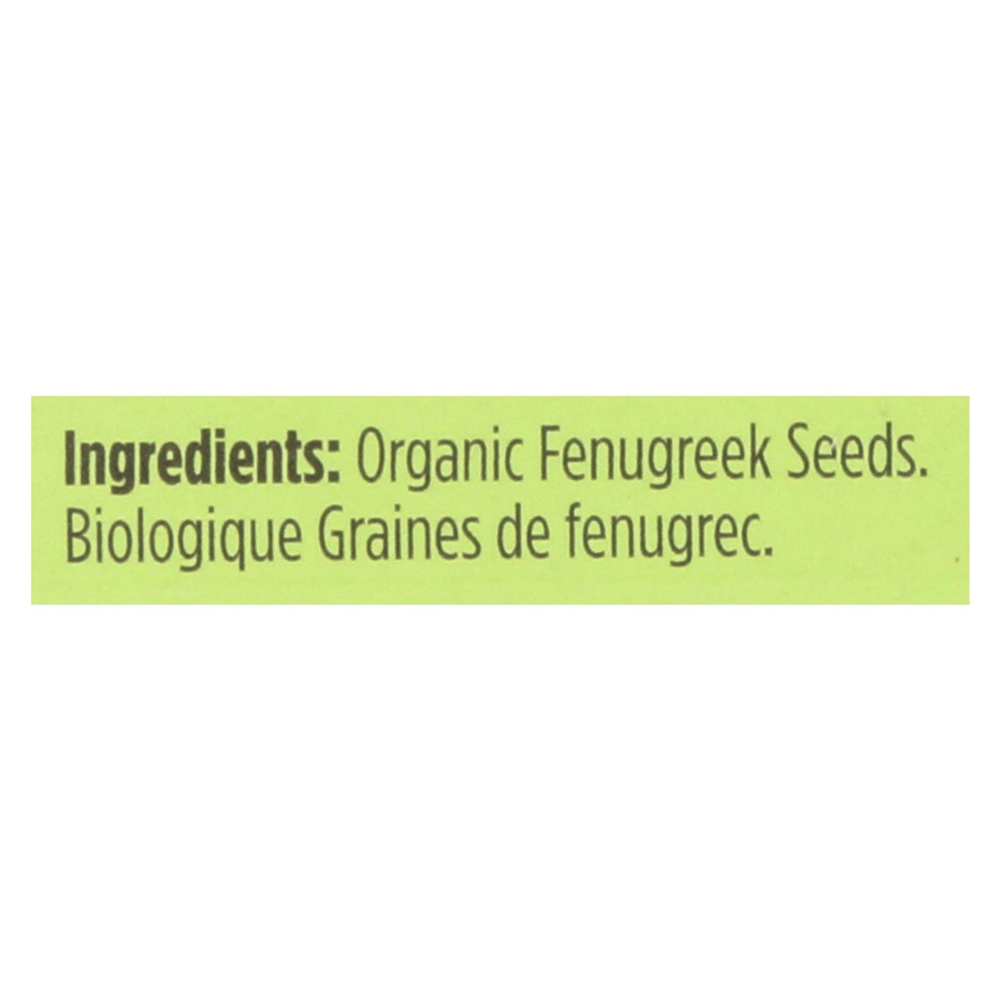 Spicely Organics - Organic Fenugreek Seeds - Case Of 6 - 0.45 Oz.