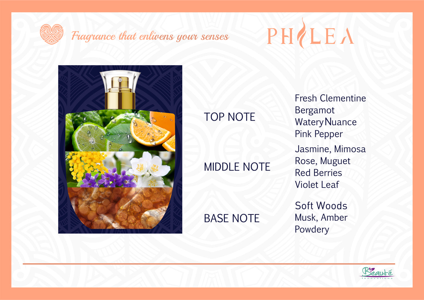 Philea Eau de Parfum 3.4 Fl. Oz. /100 ml - Vegan Certified Product