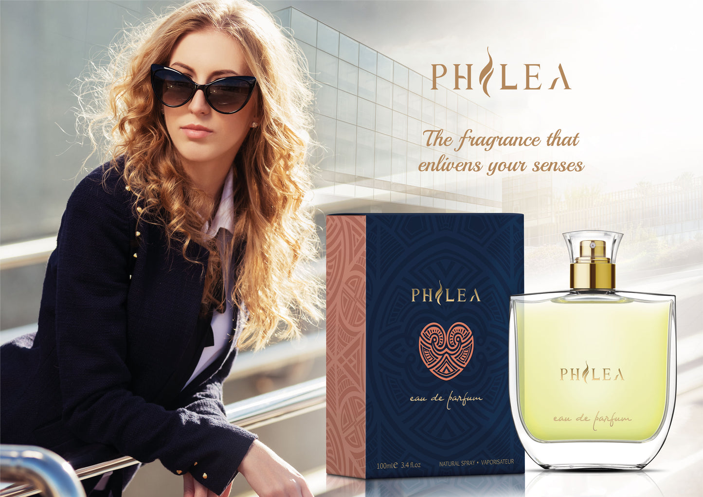 Philea Eau de Parfum 3.4 Fl. Oz. /100 ml - Vegan Certified Product