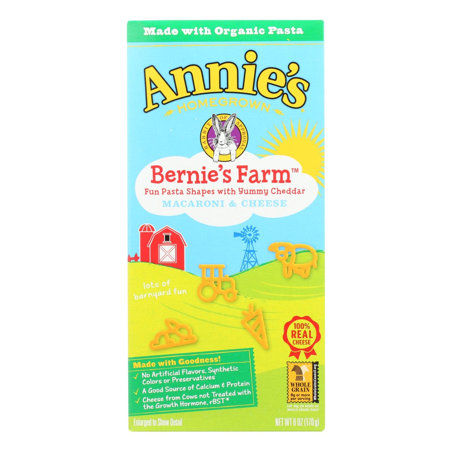 Annie's Homegrown Bernie's Farm Macaroni And Cheese Shapes - Case Of 12 - 6 Oz.