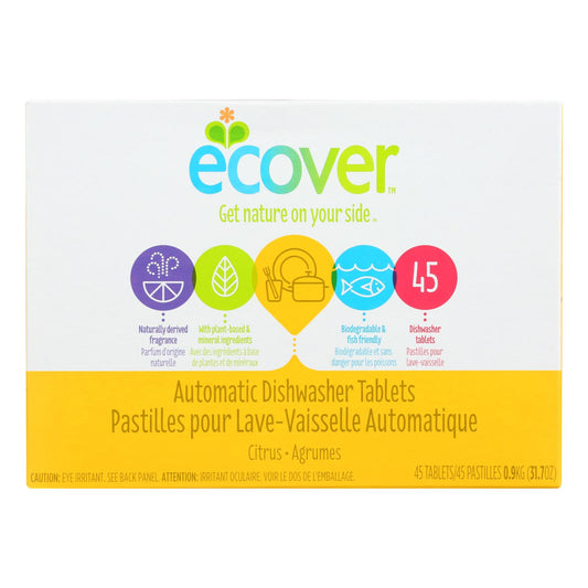 Ecover Automatic Dishwasher Tablets - Citrus - 45 Count - Case Of 5