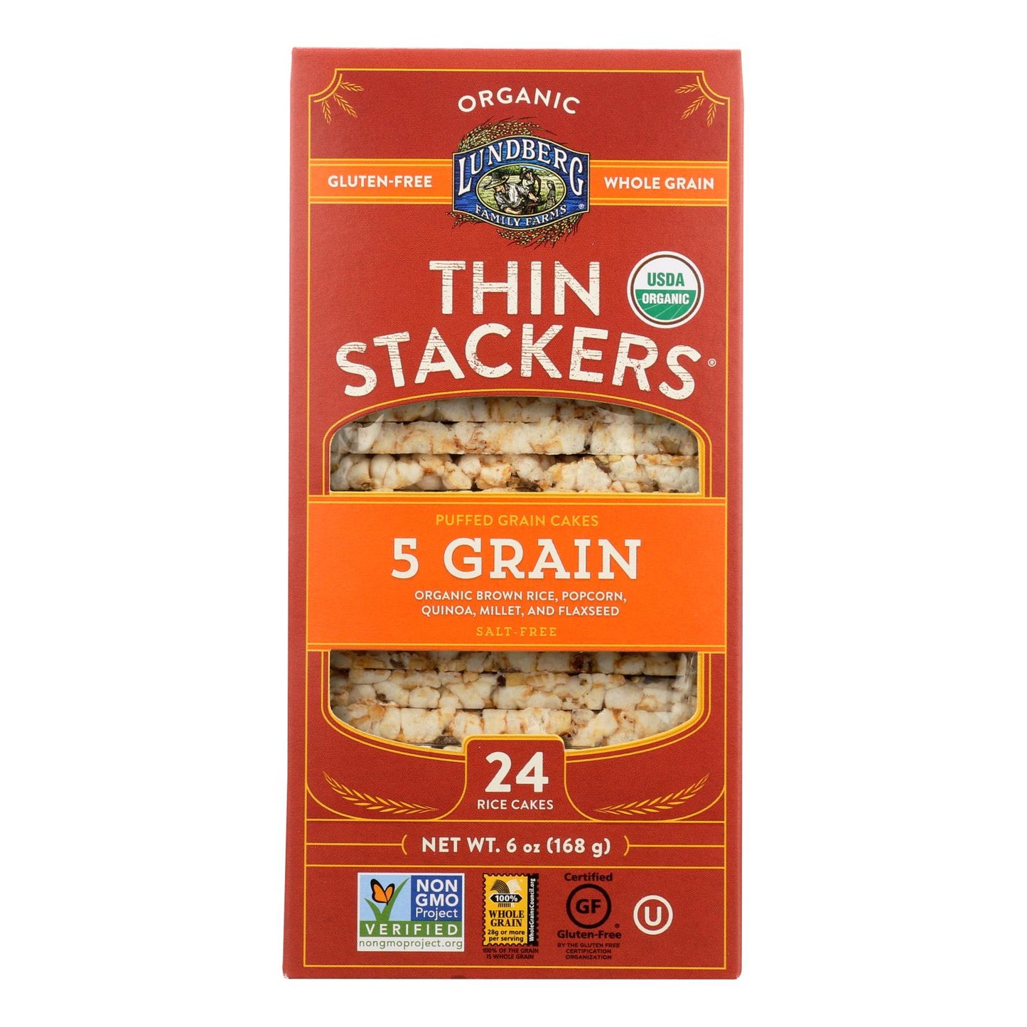 Lundberg Family Farms - Rice Cke 5 Green Thn Stk - Case Of 6-6 Oz