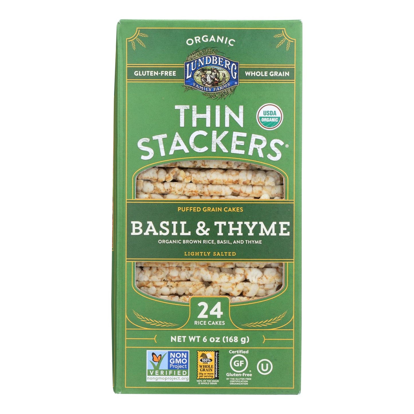 Lundberg Family Farms - Rice Ck Basil Thyme Thin - Case Of 6-6 Oz