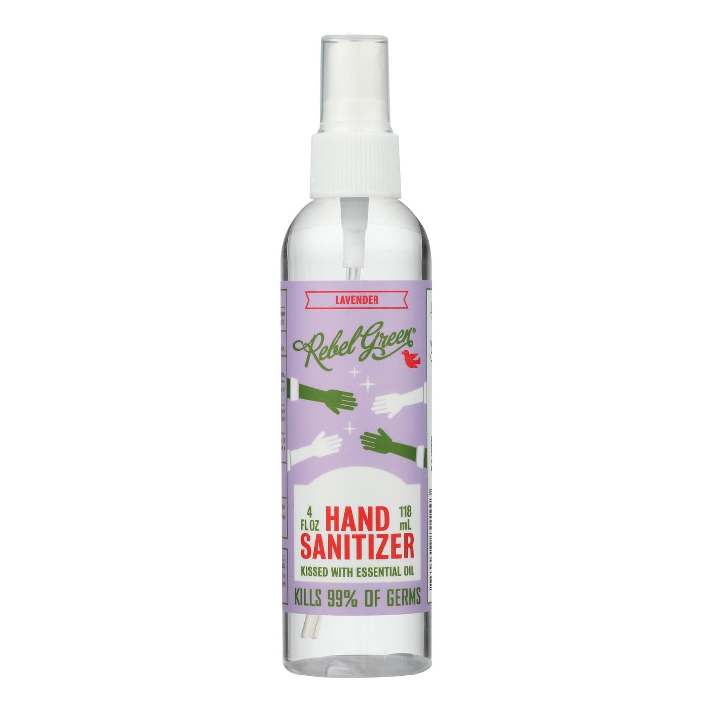 Rebel Green - Hand Sanitizer Lavender - Case Of 16-4 Fz