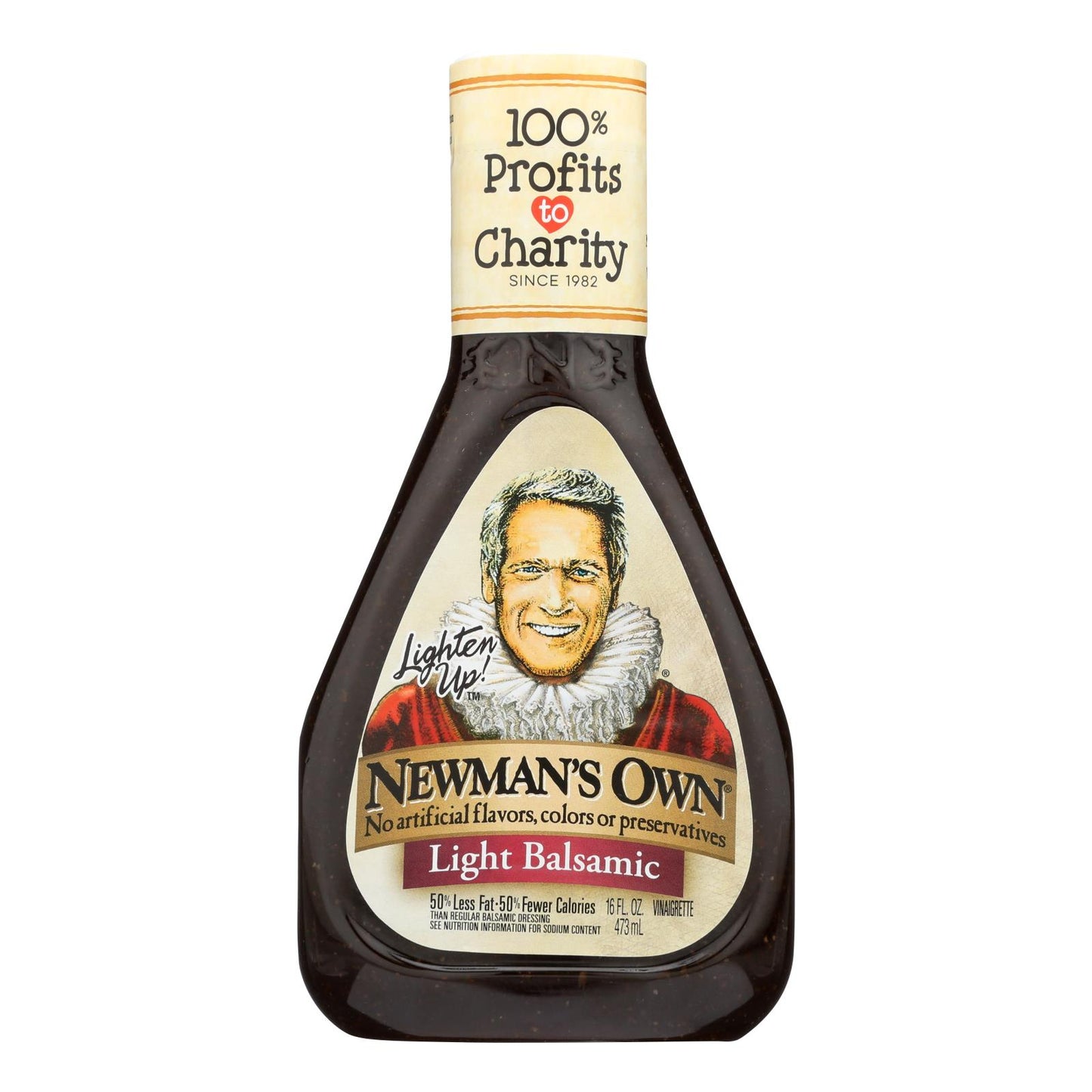 Newman's Own Lighten Up Balsamic Vinaigrette Salad Dressing - Case Of 6 - 16 Fl Oz.