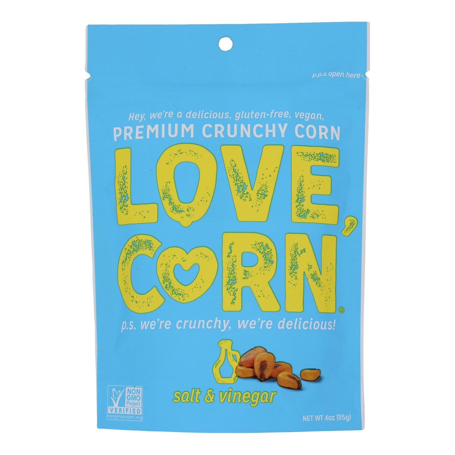 Love Corn - Roasted Corn Salt & Vinegar - Case Of 6-4 Oz