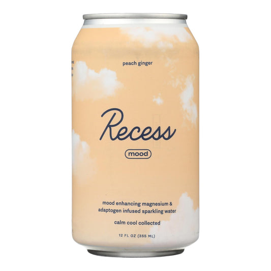 Recess - Sparkling Water Peach Ginger Magnsm - Case Of 12-12 Fz