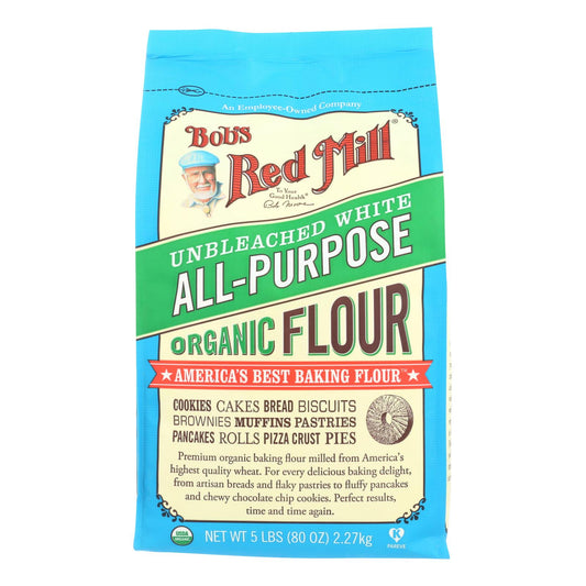 Bob's Red Mill - Organic Unbleached White All-purpose Flour - 5 Lb - Case Of 4