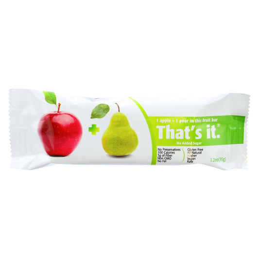 That's It Fruit Bar - Apple And Pear - Case Of 12 - 1.2 Oz