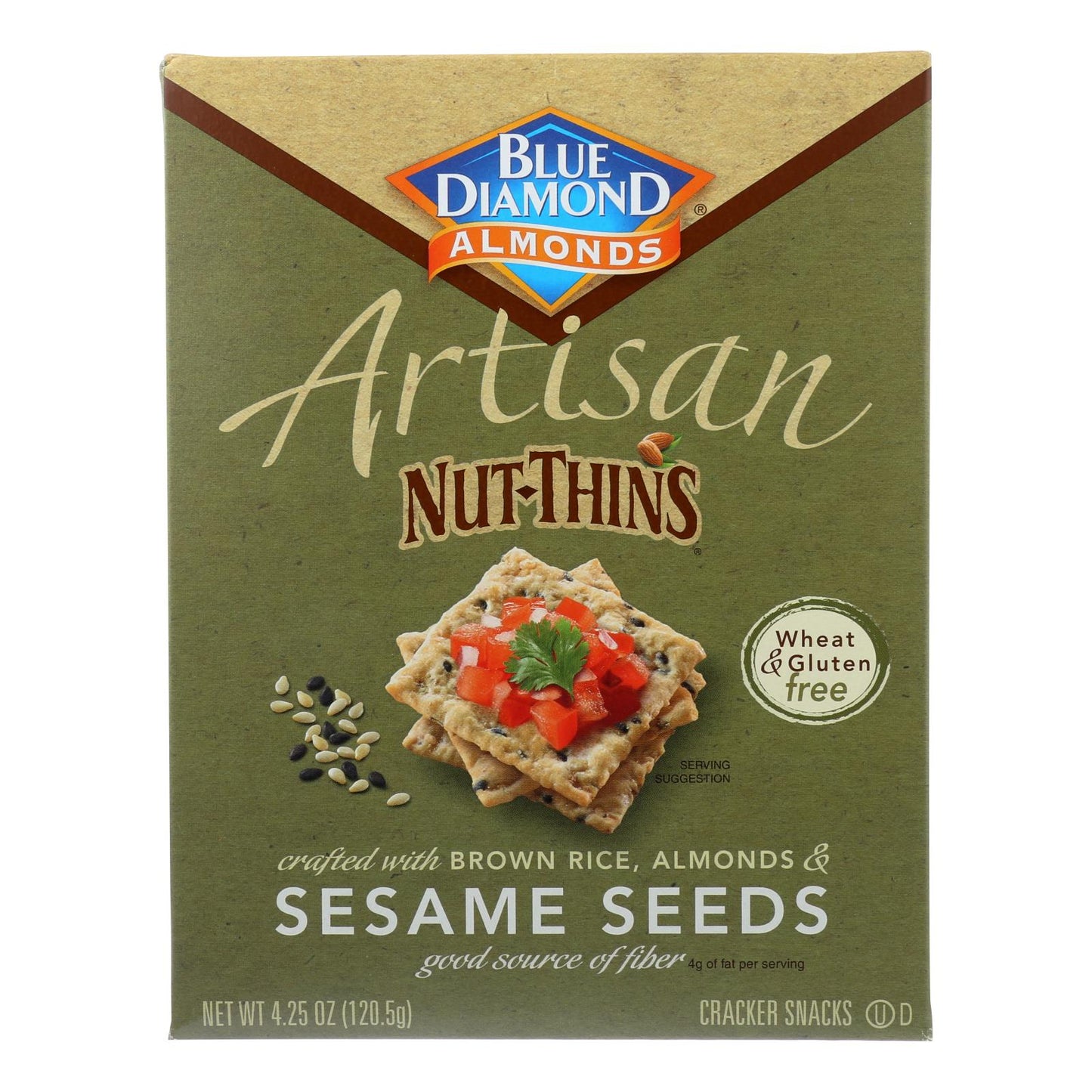 Blue Diamond - Artesion Nut Thins - Sesame Seed - Case Of 12 - 4.25 Oz.