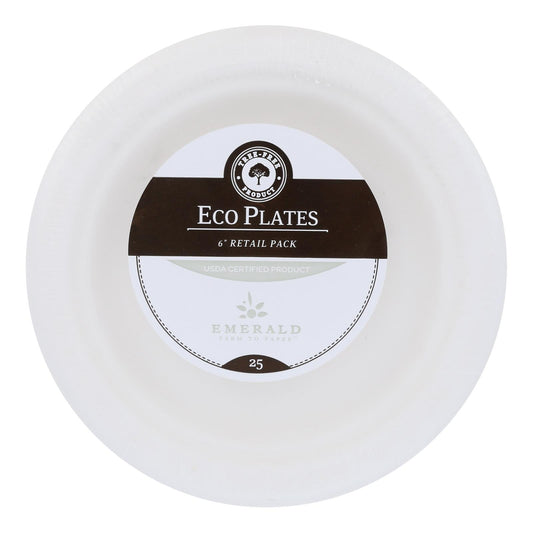 Emerald Brand - Plates Compostable 6in - Cs Of 20-25 Ct