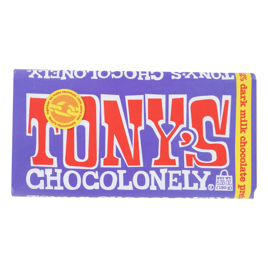 Tony's Chocolonely - Bar Chocolate Dk Pretzl Toffee - Case Of 15 - 6.35 Oz