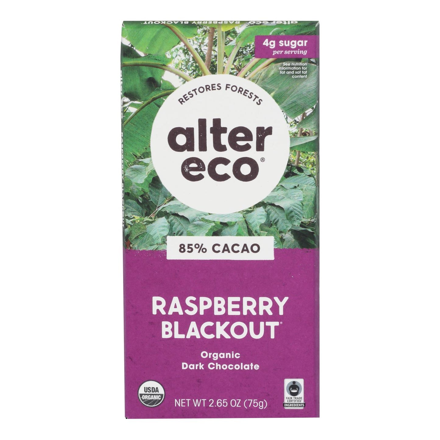 Alter Eco - Chocolate Raspberry Blkout 85% - Case Of 12-2.65 Oz