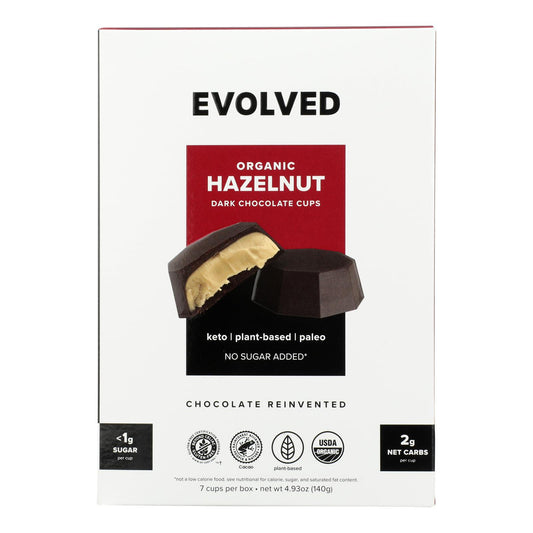 Evolved - Keto Cups Hazelnut 7pk - Case Of 6-4.93 Oz