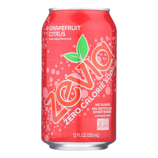 Zevia - Soda Grapefruit Citrus Zero Calorie - Case Of 4-6/12 Fluid Ounces