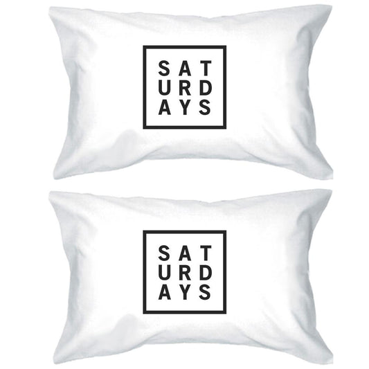 Saturdays Cotton Standard Pillow Case Unique Graphic Weekend Lovers