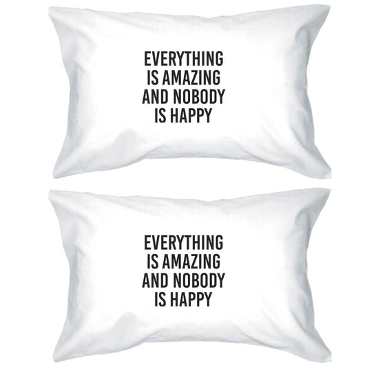 Everything Is Amazing Funny Quote Decorative Cotton Pillow Case