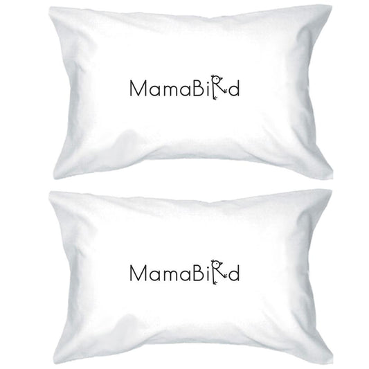 MamaBird White Cute Graphic Pillow Case Gift Ideas For New Moms