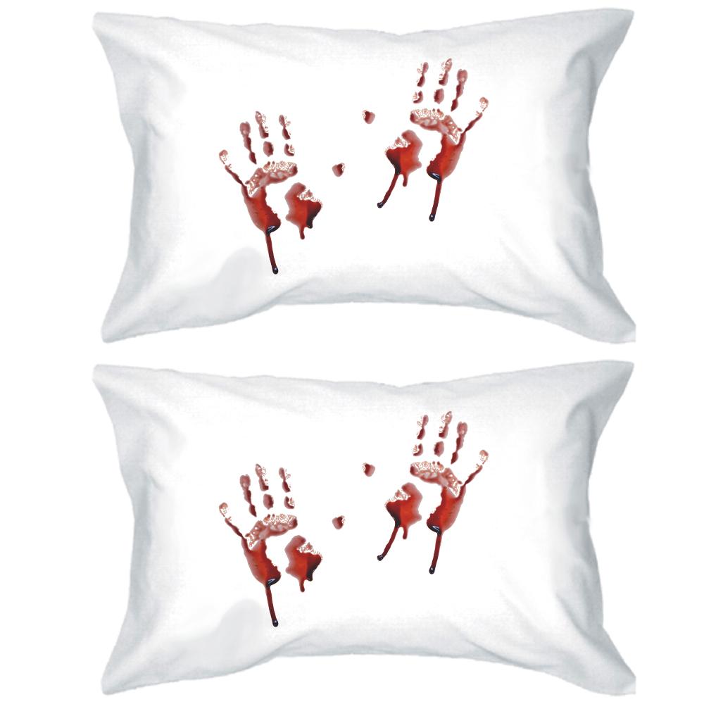 Bloody Handprints White Pillowcases