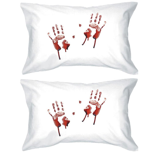 Bloody Handprints White Pillowcases