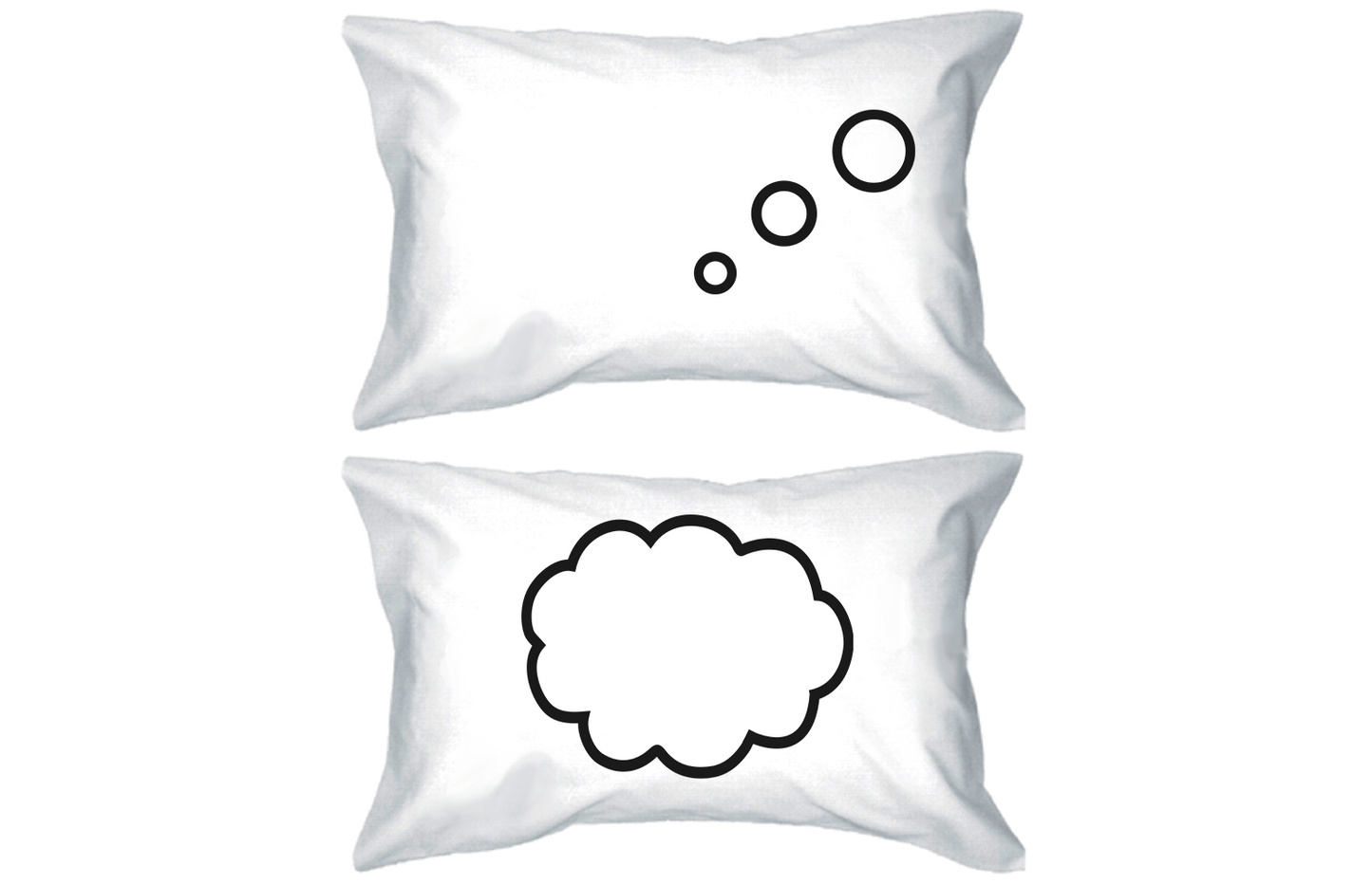 Thinking Cloud Pillows Standard Size 21 x 30 Matching Couple Pillowcases