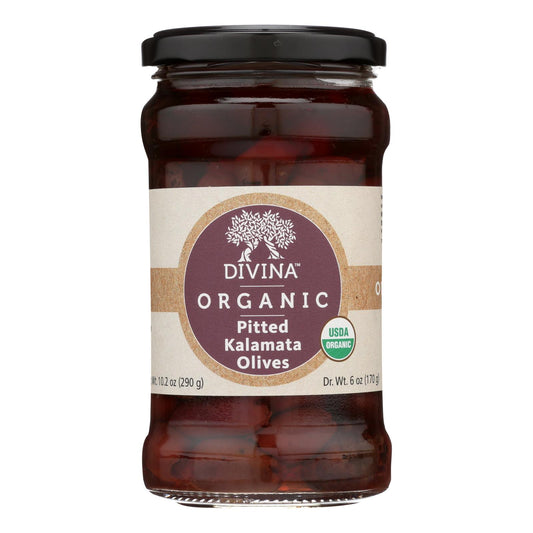 Divina - Organic Pitted Kalamata Olives - Case Of 6 - 6 Oz.