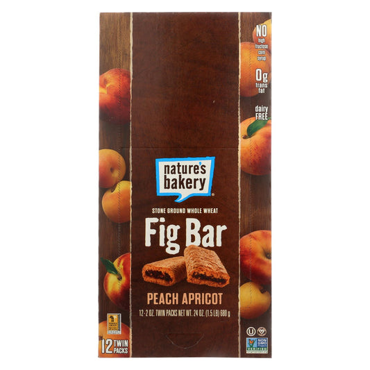 Nature's Bakery Stone Ground Whole Wheat Fig Bar - Peach Apricot - 2 Oz - Case Of 12