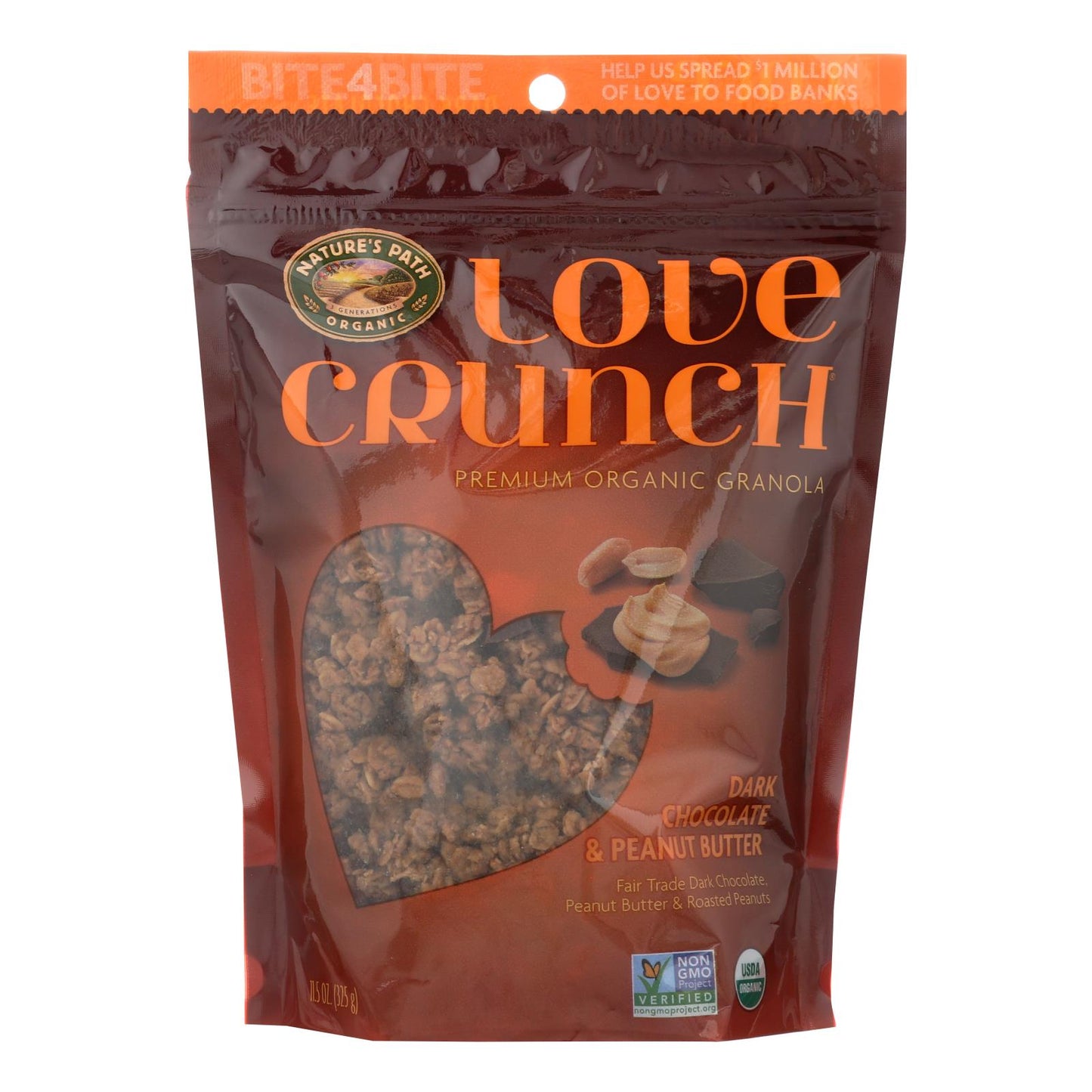 Nature's Path Organic Love Crunch Granola - Dark Chocolate And Peanut Butter - Case Of 6 - 11.5 Oz.