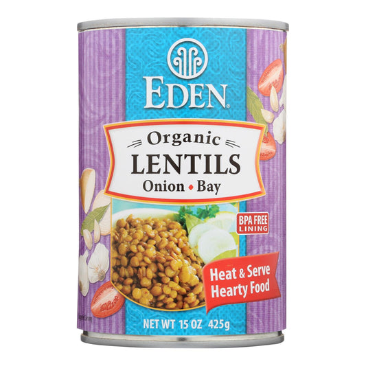 Eden Foods Organic Lentils With Onion And Bay Leaf - Case Of 12 - 15 Oz.