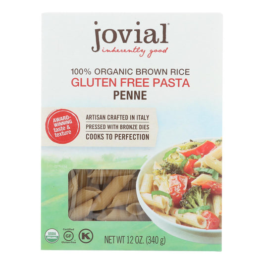 Jovial - Pasta - Organic - Brown Rice - Penne Rigate - 12 Oz - Case Of 12