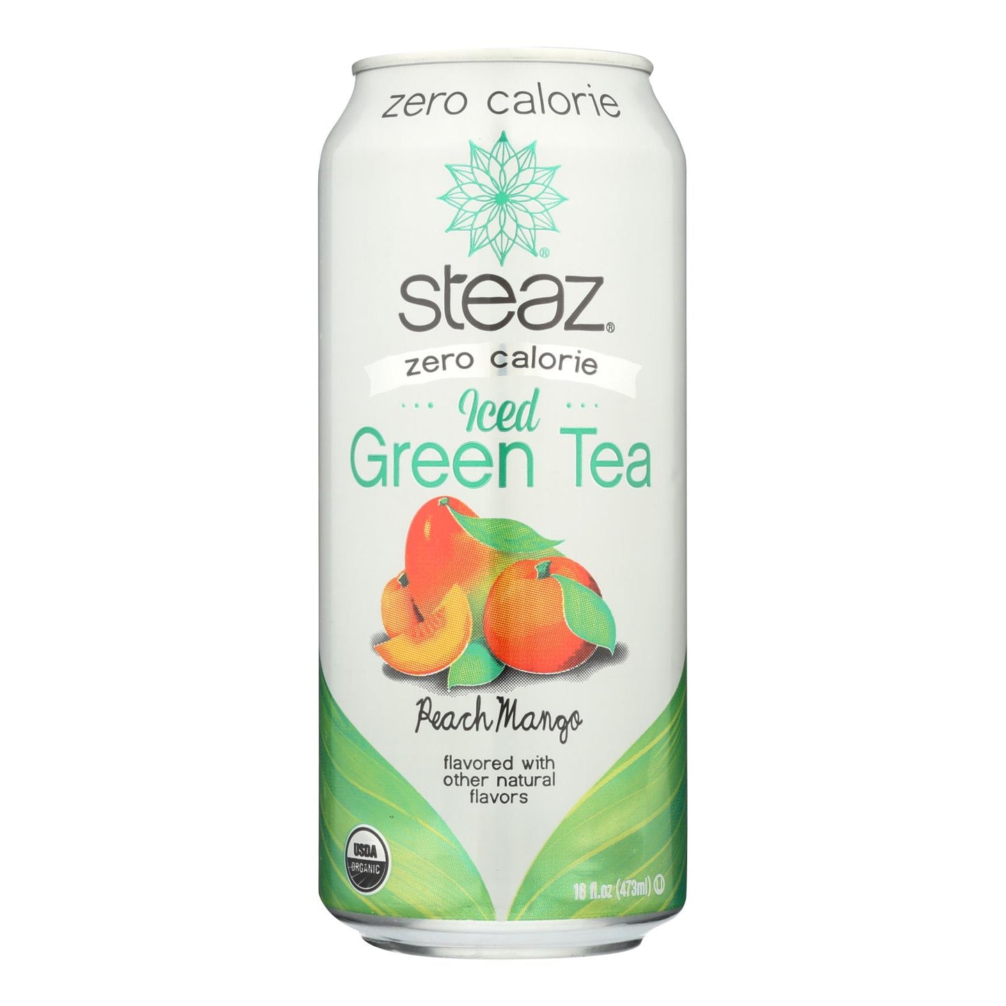 Steaz Zero Calorie Green Tea - Peach Mango - Case Of 12 - 16 Fl Oz.