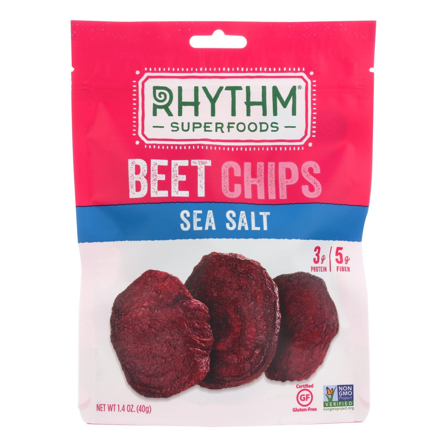 Rhythm Superfoods Sea Salt Beet Chips  - Case Of 12 - 1.4 Oz