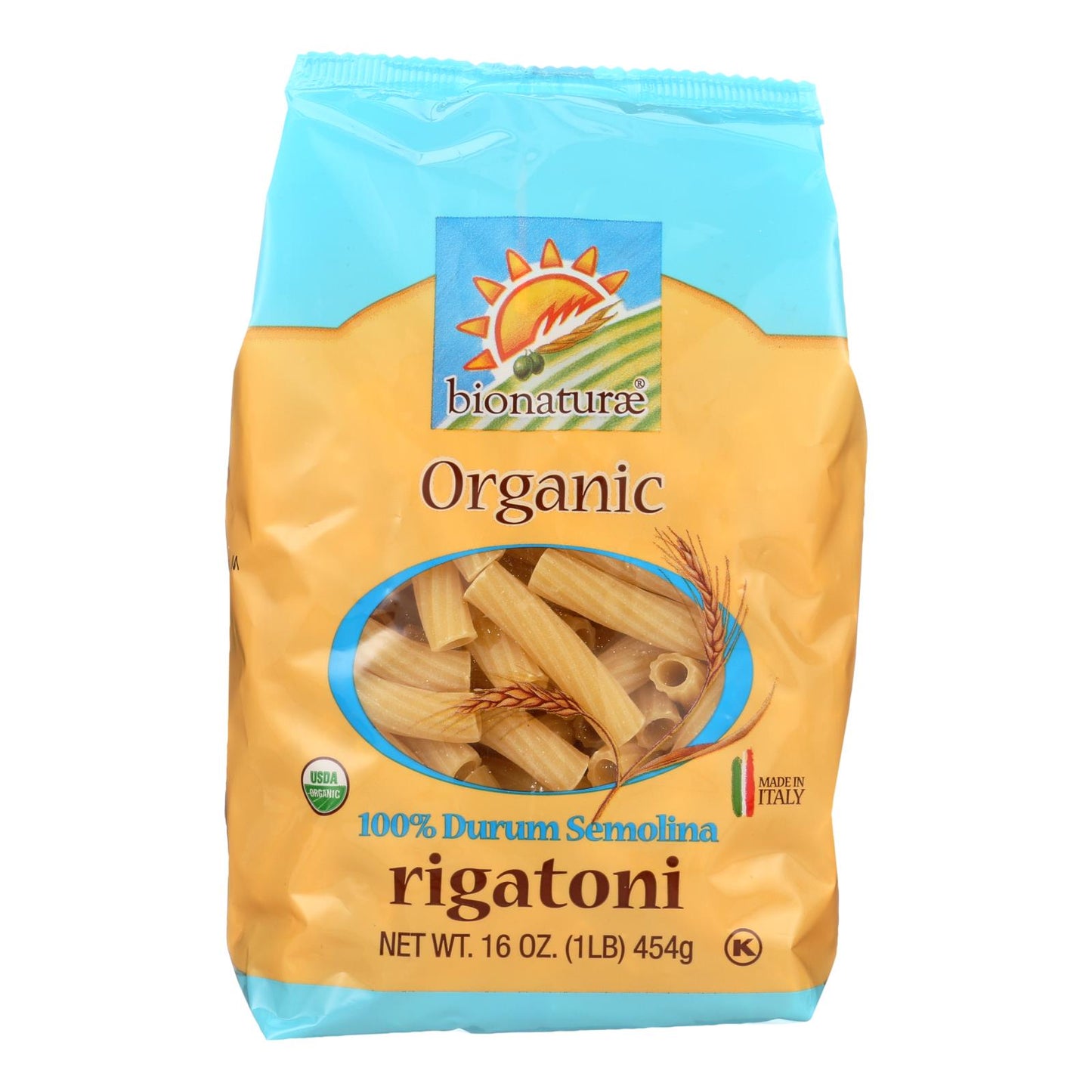 Bionaturae Pasta - Organic Durum Semolina Rigatoni - Case Of 12 - 16 Oz.