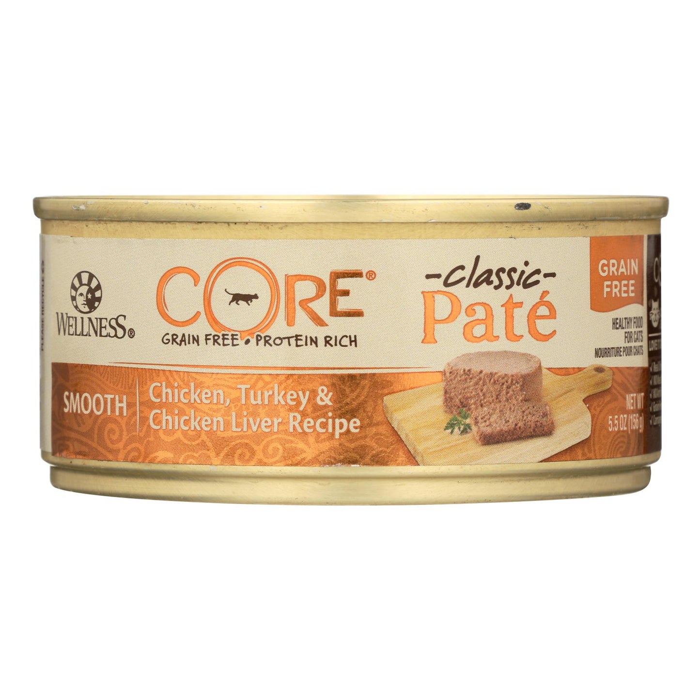 Wellness Pet Products Cat Food - Core Chicken - Turkey And Chicken Liver - Case Of 24 - 5.5 Oz.