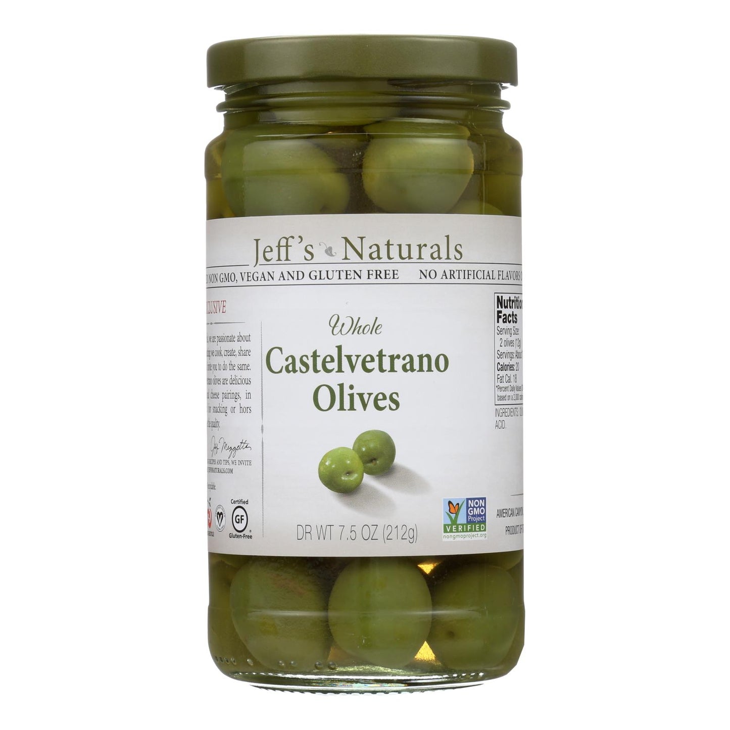 Jeff's Natural Jeff's Natural Castelvetrano Olives - Castelvetrano - Case Of 6 - 7.5 Oz.