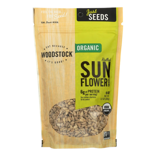 Woodstock Organic Hulled And Unsalted Sunflower Seeds - Case Of 8 - 12 Oz