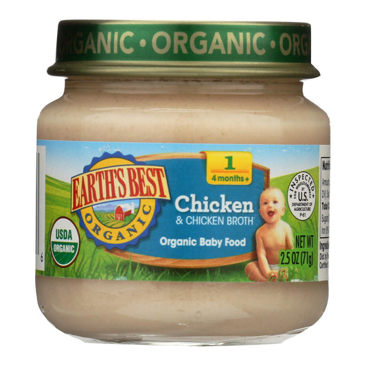 Earth's Best - Stage 1 Chicken & Chicken Broth - Case Of 10-2.5 Oz