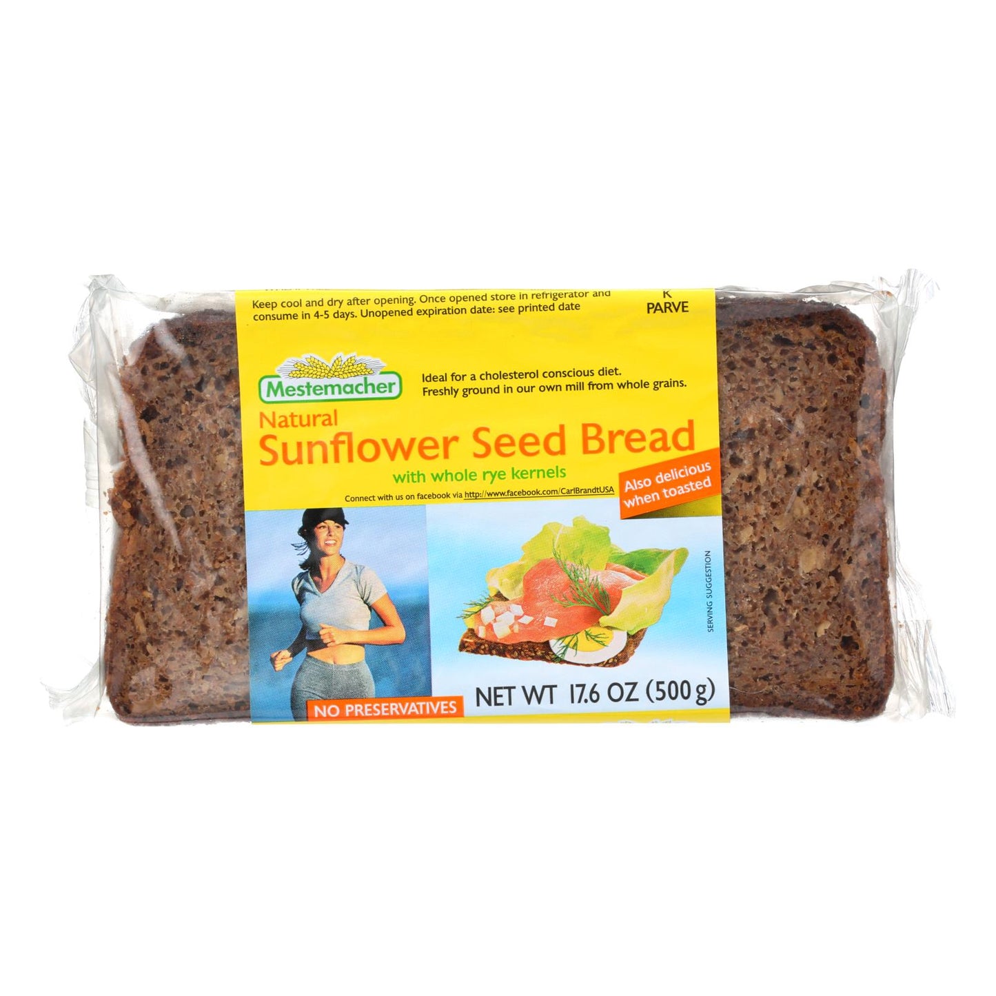 Mestemacher Bread Bread - Sunflower Seed - 17.6 Oz - Case Of 12