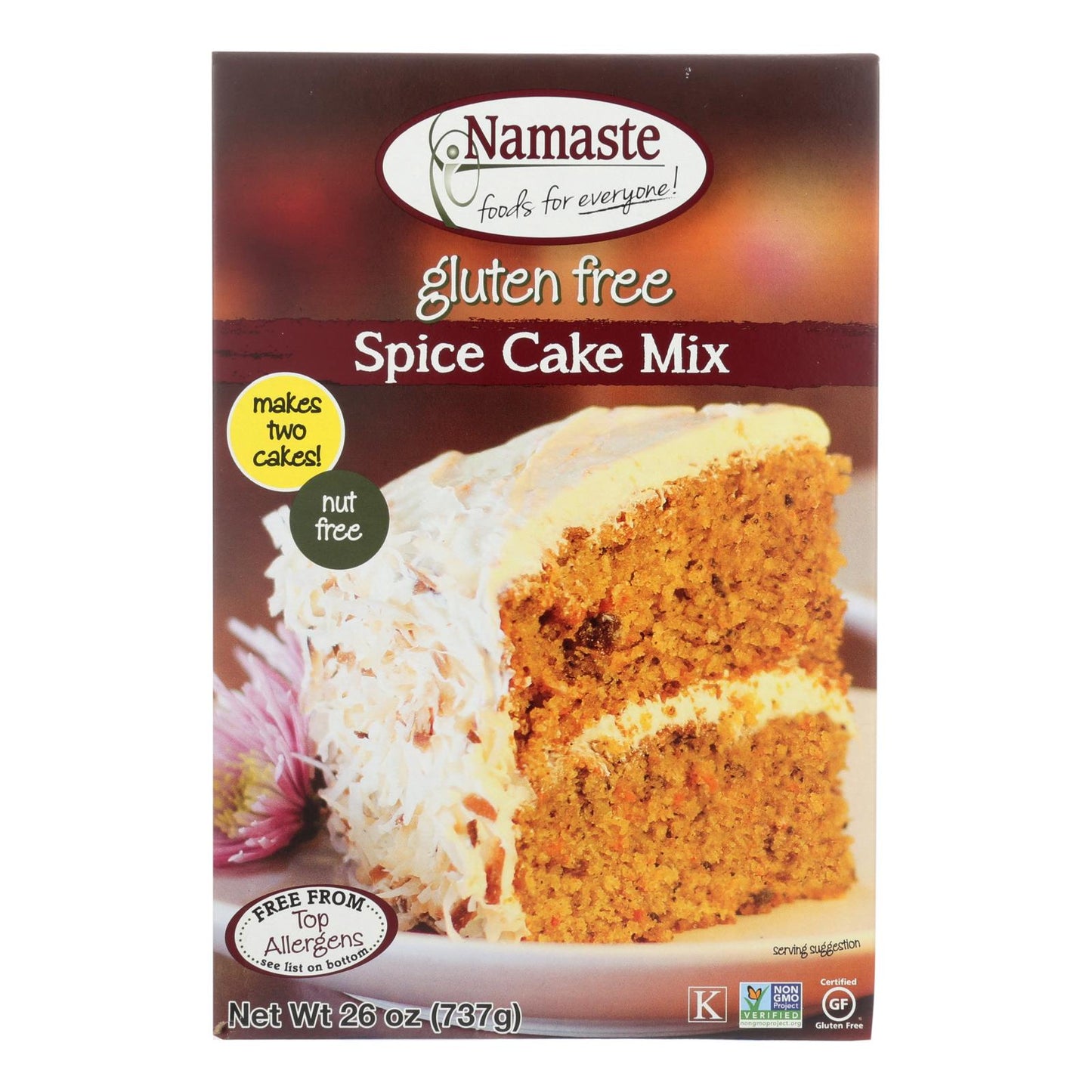 Namaste Foods Spice Carrot Cake - Mix - Case Of 6 - 26 Oz.